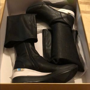 Michael KORS ACE Logo Stretch WEDGE Sneakers Boots